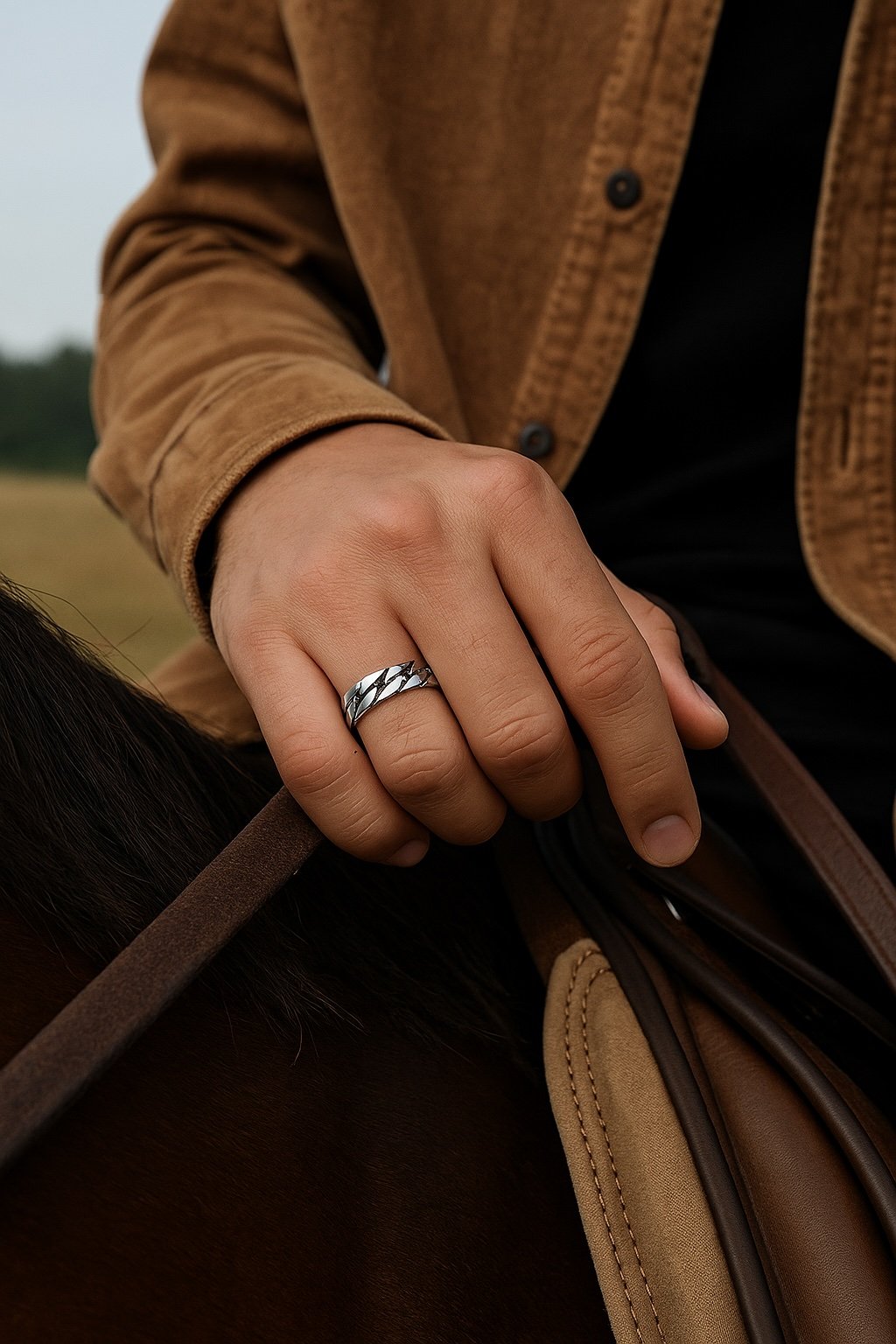 Men’s Cuban chain stainless steel ring